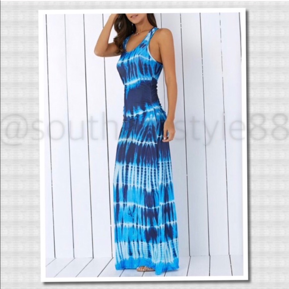 Bohemian Tie Dye Racerback Maxi Dress BNWT XL
